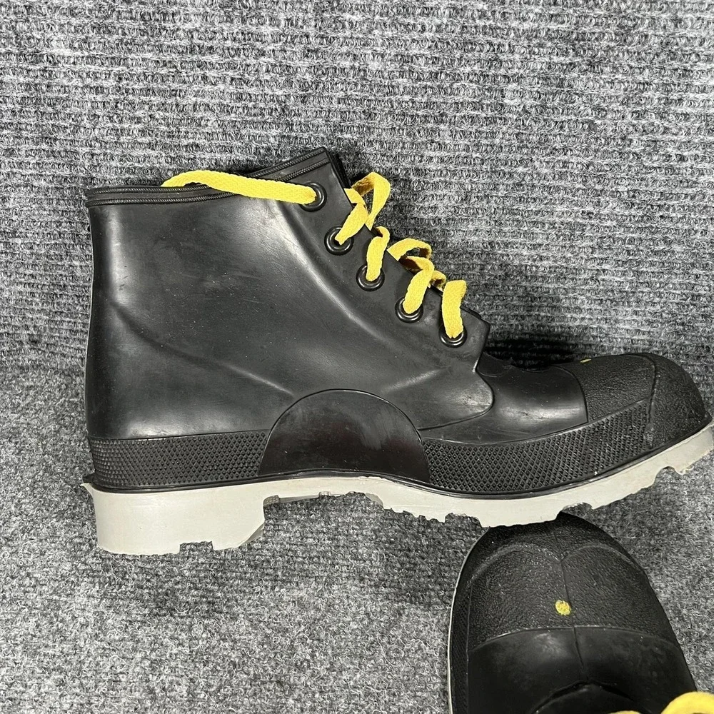 Bata Polyblend Boots Mens‎ Size 10 Black Rubber Waterproof Ankle Work Made USA